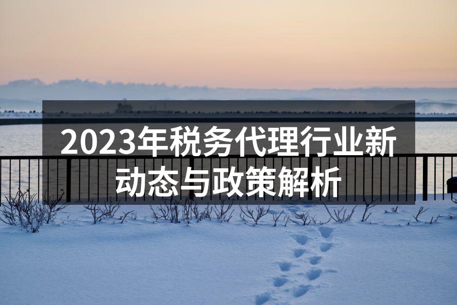 2023年税务代理行业新动态与政策解析