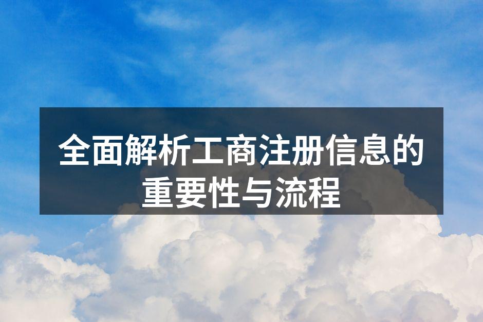 全面解析工商注册信息的重要性与流程